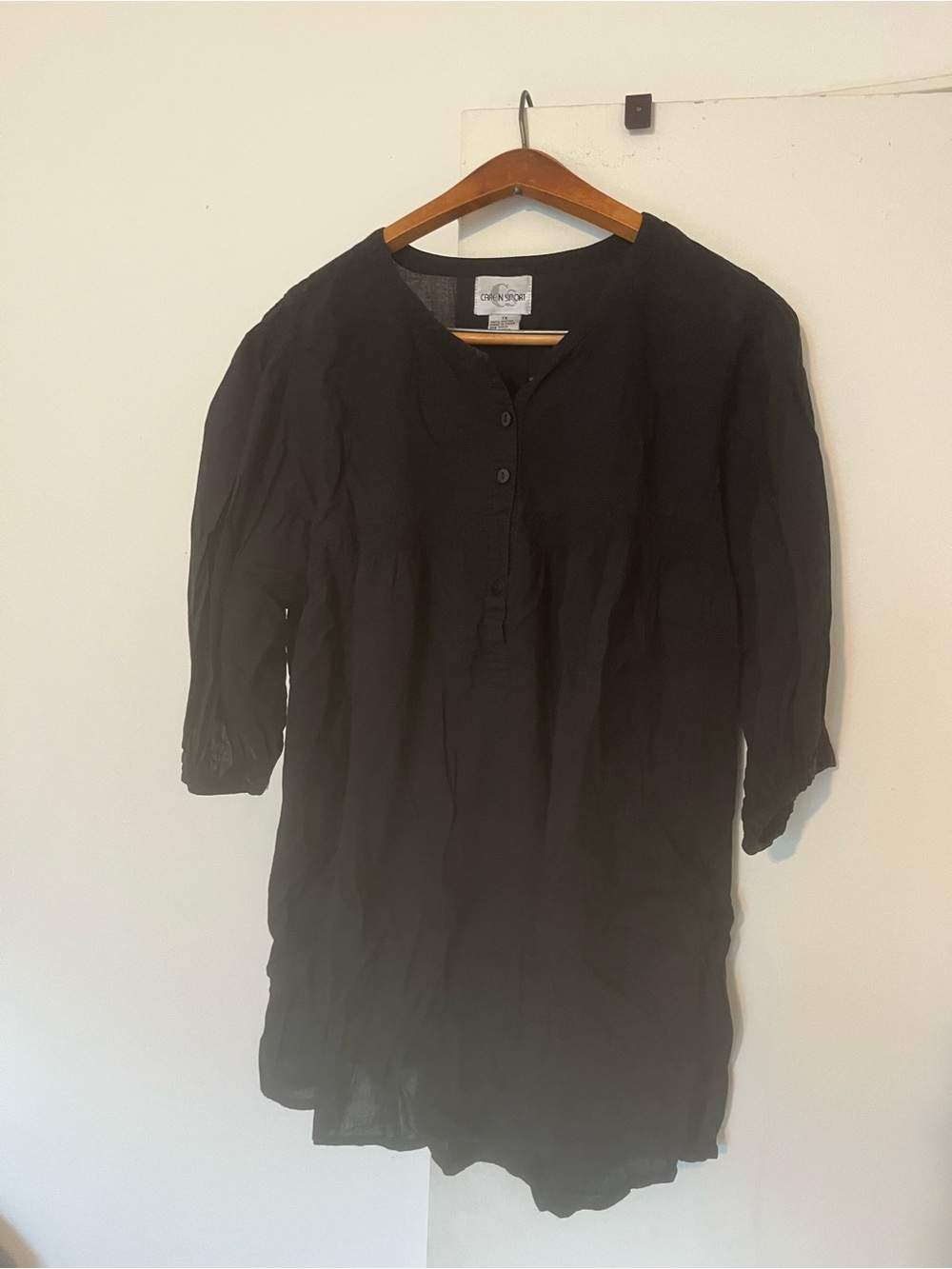 Care N Sport Women's Black Cotton Top - 1X